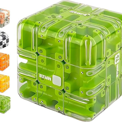 Large Labyrinth 3D Puzzles Maze Cube - Engaging Brain Teaser Toy, 3D Maze Magic Cube & Ball, High Difficulty Puzzle, Brain Training Puzzle, Pefect Gift for Adults Teens, Green