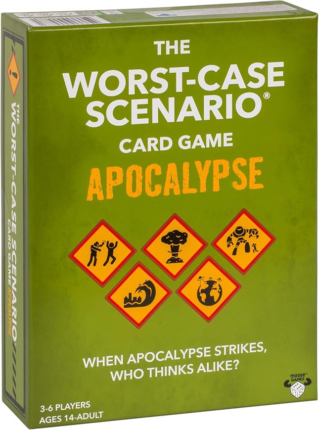 MOOSE GAMES The Worst-Case Scenario Card Game Apocalypse | Match How Players Rank Five Apocalyptic Scenarios from Bad to Worst | Score Points and Win! for Ages 14 to Adult for 3 to 6 Players