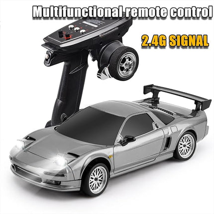 1:18 NSX Model LD1803 RC Drift Car 1/18 2.4G Remote Control on Road ESP Gyroscope LED Mini RC Racing Cars (Grey)