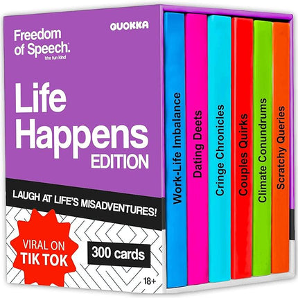 QUOKKA Freedom of Speech Card Board Game - Life Happens Edition - Fast-Paced | Guess The Word | Easy to Play - Party Game for Game Night