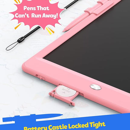 TEKFUN LCD Writing Tablet Doodle Board, 10inch Colorful Drawing Pad for Kids, Mess Free Coloring for Toddlers, Toys Gifts for 3 4 5 6 7 8 Year Old Girls Boys (Pink)