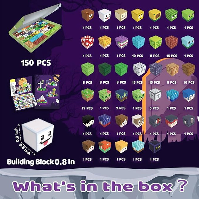 150 PCS Magnetic Building Blocks for Kids, Montessori Magnetic Toys, Build Zombie Island Set, STEM Toddler Sensory Building Blocks for Boys Girls 3 4 5 6 7 8 9 10th Birthday Gift