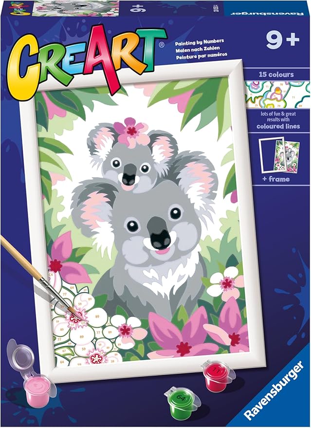Ravensburger CreArt Koala Cuties - Paint by Numbers Kit for Kids | Easy Art Craft | Home Décor Option | Suitable for Ages 9 and Above