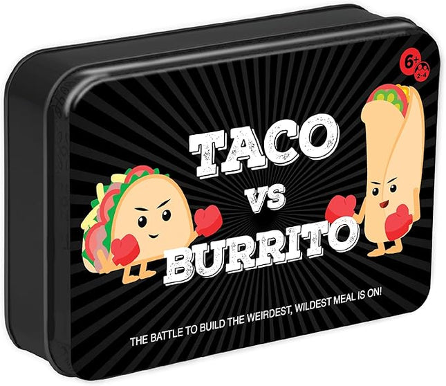 Taco vs Burrito Collectors Tin - The Wildly Popular Surprisingly Strategic Card Game Created by a 7 Year Old - 5 Ways to Play - Fun Family Games for Kids and Adults, Game Night, Travel Games