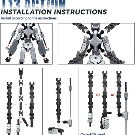 (Assembly Completed) 8 inch T13 Action Figure Set,T 13 Action Figure Multi-Articular Mobile Robot Nova T-13,Desktop Decorations for Game Lovers Toys (White)