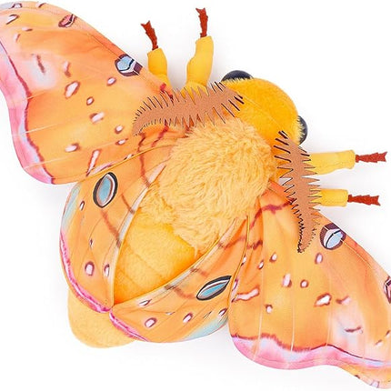 Head Hawkmoth Plush, Simulation Hawkmoth Stuffed Animals -10 inches, Moth Plushie Model Collction, for Moth Lovers, Kids, Yellow，S