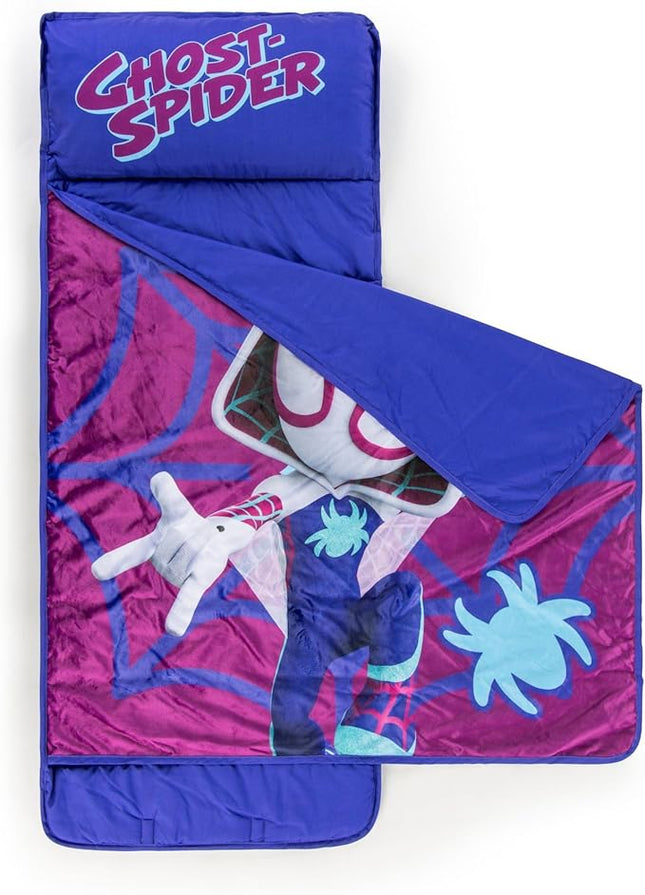 Jay Franco Kids Nap Mat with Embedded Pillow & Blanket – Soft 46"x20" Microfiber Sleeping Bag with Name Tag & Handle