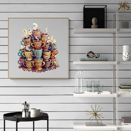 Wooden Puzzles for Adults - Coffee Dream Wood Puzzles Adult - Unique Animal Shape Wooden Jigsaw Puzzles for Adults - Birthday Gifts for Puzzle Lovers, Family (8.5 * 7.1in)