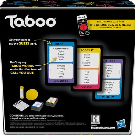 Hasbro Gaming Taboo Classic Game, Party Word Guessing Game for Adults and Teens, Board Game for 4+ Players Ages 13 and Up