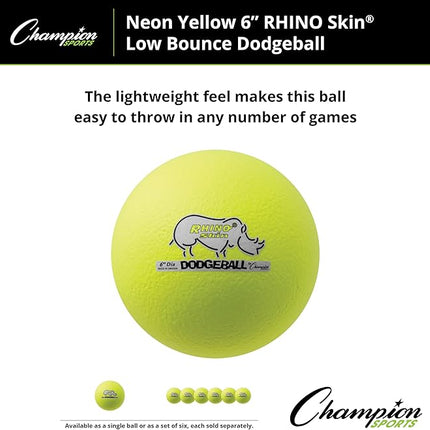 Champion Sports® Rhino Skin® Low Bounce Dodgeball Sets & Singles for Playground, PE, Backyard & League Games – Team Sports Equipment for Youth & Adults