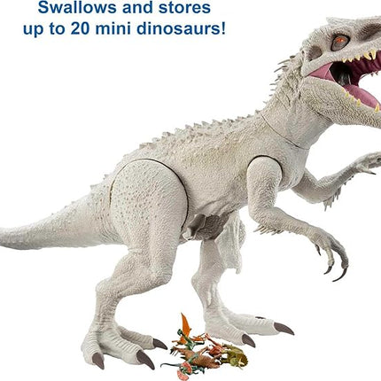 Mattel Jurassic World Camp Cretaceous Super Colossal Indominus Rex Dinosaur Toy, Action Figure at 3.5 Feet Long with Eating Feature, for Kids