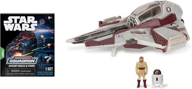 Star Wars Micro Galaxy Squadron OBI-Wan Kenobi's Jedi Interceptor Mystery Bundle - 3-Inch Light Armor Class and Scout Class Vehicles with Accessories