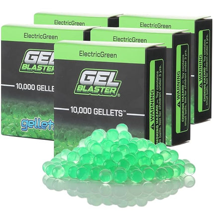 Gel Blaster Gellets Refill Ammo, 50,000 Green Gellets - All-Natural Eco Friendly, Non-Toxic, Non-Staining & Non-Irritating Water Based Gel Balls - Made Specifically for Gel Blaster