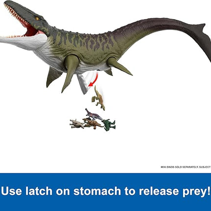 Mattel Jurassic World Rebirth Super Colossal Mosasaurus Action Figure, Dinosaur Toy with 2 Attack Actions, Movie-Accurate & Posable