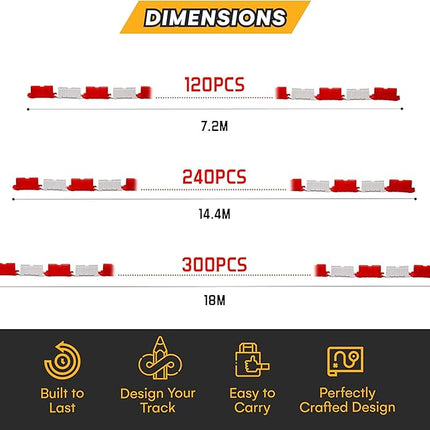 Top Race RC Car Field Fence Set – 240-Piece Drift Racing Track Accessories Kit with Barriers & Road Blocks – Compatible with RC Drift Cars, Mini 4WD, & Toy Car Tracks – for Kids & Adults