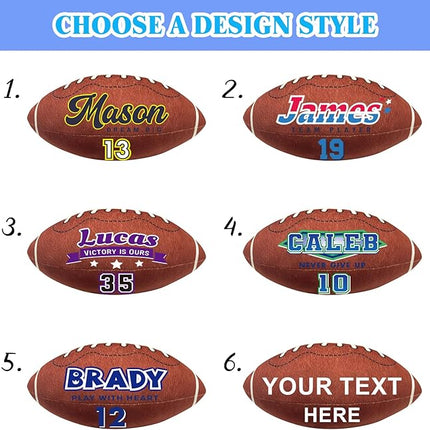 Baosity Custom Football Pillow with Text Plush Toy for Kids Stuffed Football Creative Room Decor Fluffy Sports Toy Personalized Birthday Christmas Party Gifts for Boys Girls Toddler Kids