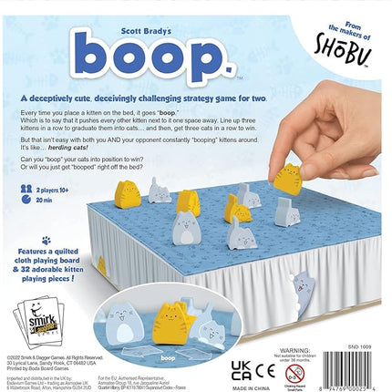 Smirk and Dagger BOOP | Adorable 2 Player Cat and Kitten Strategy Game with 32 Wooden Pieces | Fast Tactical Puzzle Gameplay for Families Couples Kids and Adults | Ages 10 Plus