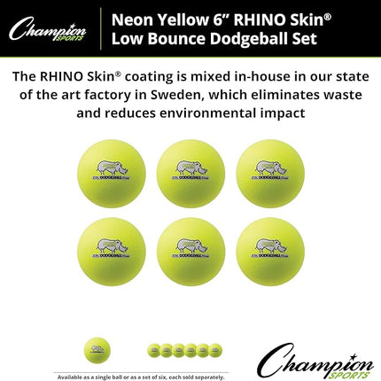 Champion Sports® Rhino Skin® Low Bounce Dodgeball Sets & Singles for Playground, PE, Backyard & League Games – Team Sports Equipment for Youth & Adults
