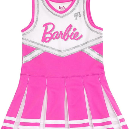 Barbie Girls Cheerleader Dress and Bow Outfit Set Toddler to Big Kid Sizes (2T - 14-16)