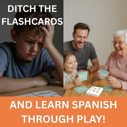 Spanish Learning Game - Fun Bilingual Card Game for Kids & Families | Learn 57 Everyday Words Through Play | Educational Gift for Classroom or Home (EVERYDAYWORDS001)