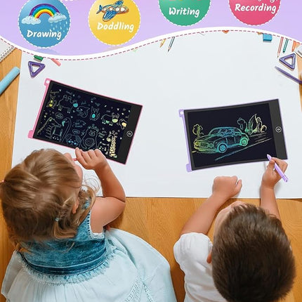 TECJOE 2 Pack LCD Writing Tablet, 8.5 Inch Colorful Doodle Board Drawing Tablet for Kids, Kids Travel Games Activity Learning Toys Birthday Gifts for 3 4 5 6 Year Old Boys and Girls Toddlers