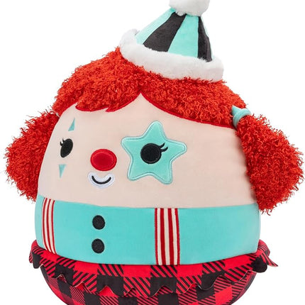 Squishmallows Original 12-Inch Eurydice Clown with Teal Star Eye Patch - Official Jazwares Plush