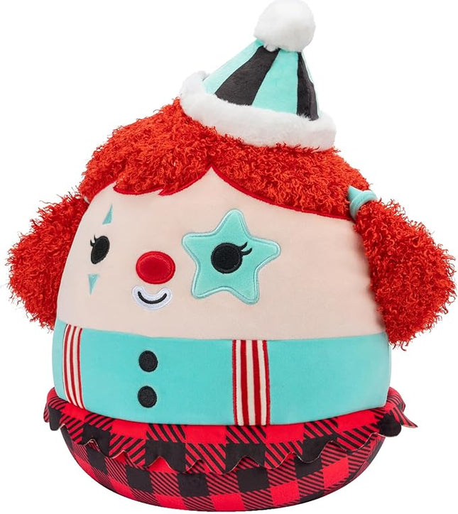 Squishmallows Original 12-Inch Eurydice Clown with Teal Star Eye Patch - Official Jazwares Plush