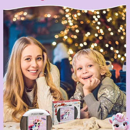 Rotating 3D Puzzle for Kids 3 4 5 6 7 Year Old, 4 Puzzles in 1, Handheld Game Fidget Toys for Travel, Cars & Plane, Fine Motor Skills Developing (Magical Unicorn Squad)