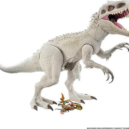 Mattel Jurassic World Camp Cretaceous Super Colossal Indominus Rex Dinosaur Toy, Action Figure at 3.5 Feet Long with Eating Feature, for Kids