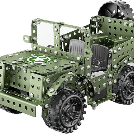 Lucky Doug STEM Building Projects Model Truck Set - Building Toys for Kids Ages 8-12, Assembly Science Army Toys for Boys 8 9 10 11 Years Old