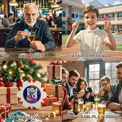 100 Custom Plastic Bar Tokens, Full-Color Print Your Photo and Text, Suitable for Party, Event Promotion, Business Card, Store Coupons, Card and Board Games