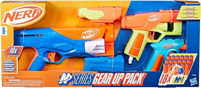 Nerf N Series Gear Up Pack, 3X Blasters, 18 Nerf N1 Darts, Kids Gifts, Outdoor Games, Ages 8+