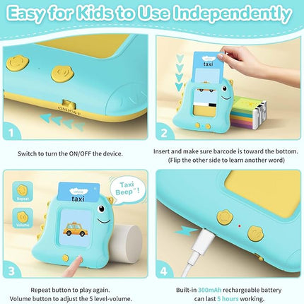 Talking Flash Card, Learning Toys for Ages 2-4, Autism Sensory Toys for Toddlers, Speak Montessori for 2+ Year Old, Kids Gift for Boys Girls Birthday Preschool Activity 510 Sight Words