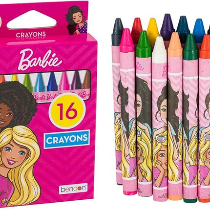 Barbie Crayons | Barbie Crayon Box | Barbie Crayons for Girls | Barbie Coloring | Barbie Accessories | Barbie Crafts | 16 Count | Multicolor (Modern, 1, Count)