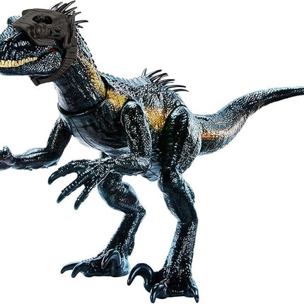 Mattel Jurassic World Dinosaur Figure Indoraptor Track N Attack with Tracking Gear & 3 Attack Features, Toy Gift with Physical & Digital Play