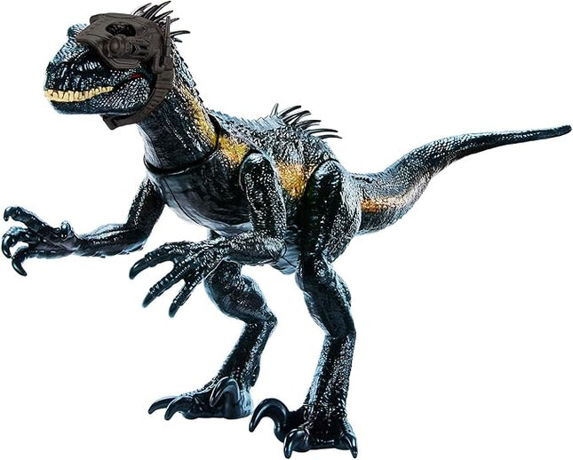 Mattel Jurassic World Dinosaur Figure Indoraptor Track N Attack with Tracking Gear & 3 Attack Features, Toy Gift with Physical & Digital Play