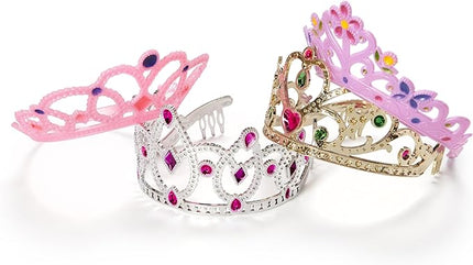 Melissa & Doug Dress-Up Tiaras Play Set for Kids (4-Piece) – Pretend Princess Crowns for Costume Role Play – Preschool Jewelry Toys for Girls Ages 3+
