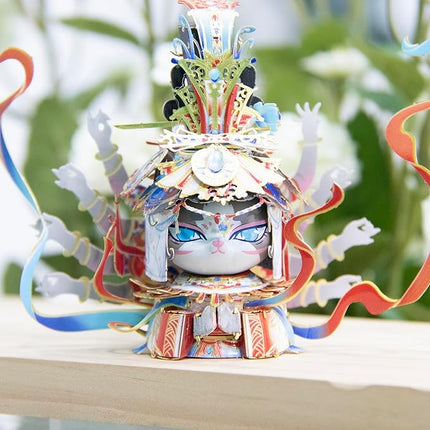 MU 3D Metal Puzzles The Flying Apsaras of The Dunhuang Caves Kitty Cat Figures Model Assembling, Metal Models Kits Miniature Building for Adult, Hobby Birthday New Year Gifts Collectibles Home Decor