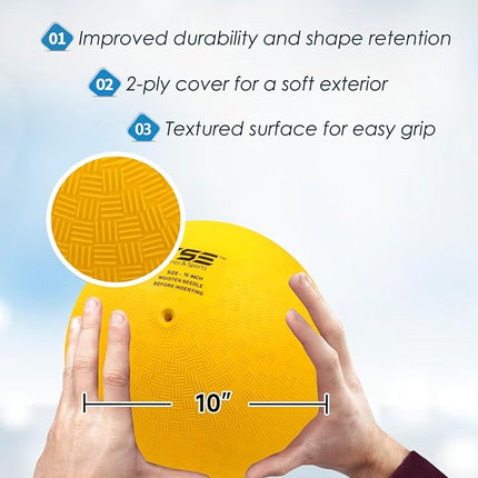 GSE Games & Sports Expert 5"/7"/8.5"/10" Inflatable Playground Ball, Kickball, Bouncy Dodge Ball, Handball for Kid/Adult, Perfect for Recess Ball Games, Gym, Yoga Exercises, Schools Sports Activities