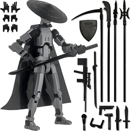 Already Assembled T13 Action Figure Accessories,Dummy 13 T13 Multi-Jointed Movable 3D Printed Toys (Grey)