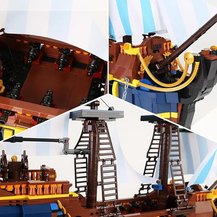 YESHIN Pirates Ship Model Building Blocks Kits, MOC Sailboat Model Construction Set to Build, Gift for Adult Collections Enthusiasts (2010+Pieces)