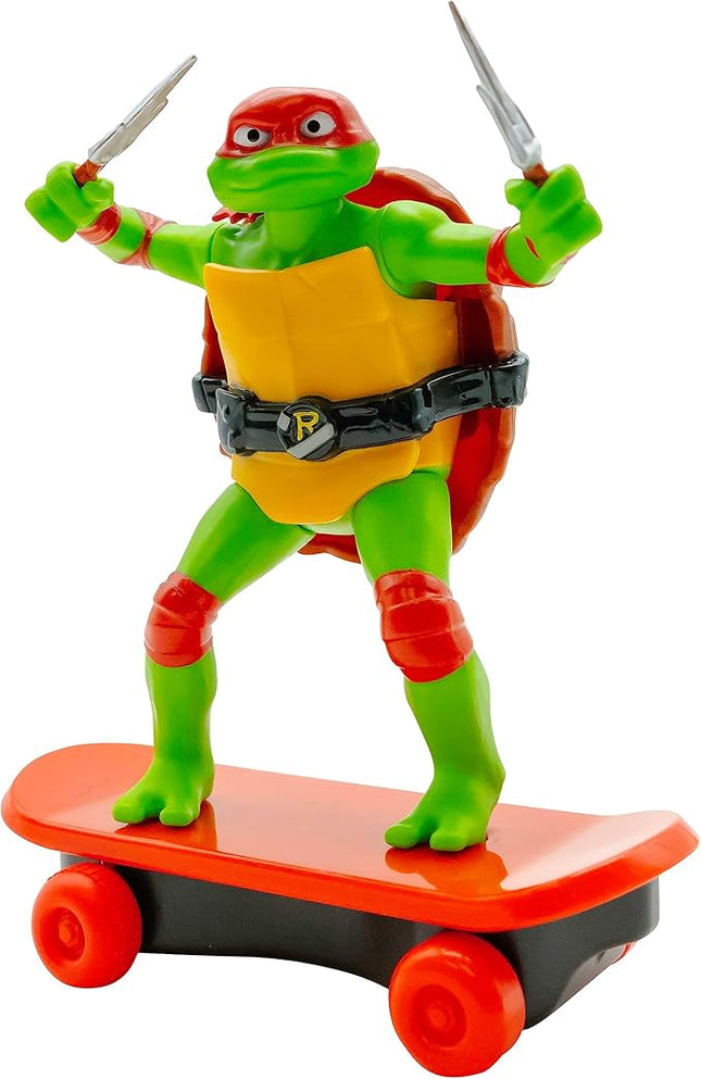 Teenage Mutant Ninja Turtles Toy, Raphael Sewer Shredder Pullback Skateboard, Mutant Mayhem TMNT Ninja Turtle Figure, Ages 3+