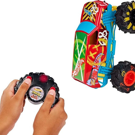 Hot Wheels RC Monster Trucks HW Demo Derby in 1:15 Scale, Remote-Control Toy Truck with Terrain Action Tires