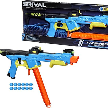 Nerf Rival Pathfinder XXII-1200 Blaster, Most Accurate Rival System, Adjustable Sight, 12-Round Magazine, 12 Rival Accu-Rounds