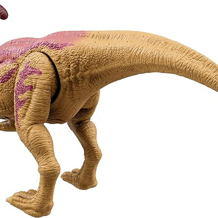 Mattel Jurassic World Wild Roar Dinosaur Action Figure, Parasaurolophus with Glowing Spine Reveal Lights & Sound, Posable Toy with Digital Play