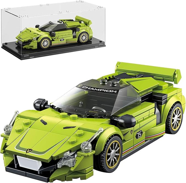 TGL TYCOLE Super Sports Car Building Block Set with Display Case,Speed Race Car Building Kits Construction Toy,Collectible Car Model,Christmas Birthday Gift for Adults and Kids 6 and up(323pcs)