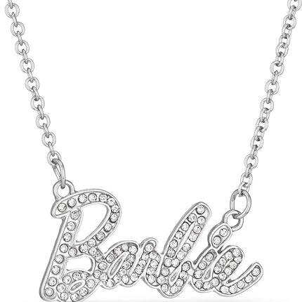 Barbie Crystal Script Logo Necklace