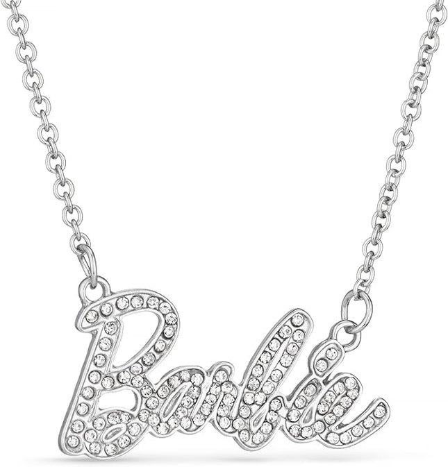 Barbie Crystal Script Logo Necklace