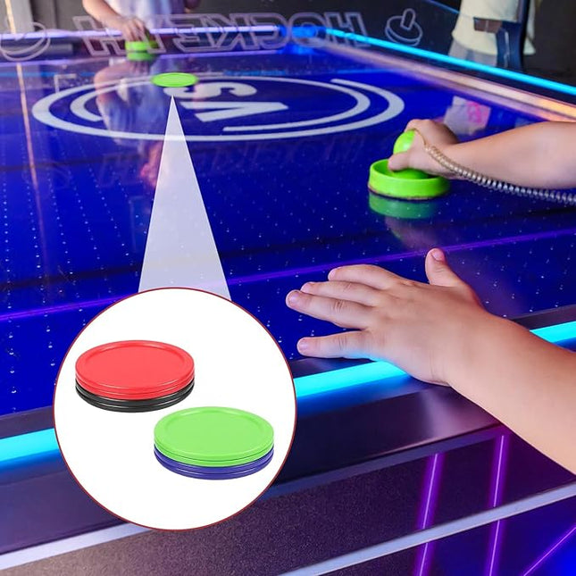 2.5 Inch Hockey Pucks, 8 Pcs Air Hockey Pucks Set Durable Puck for Air Hockeys Table Compatible with Standard Pushers and Goals Hockeys Replacement Puck Parts Set Game Tables Accessories (4 Styles)