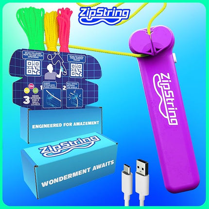 ZipString Original - As Seen on Shark Tank - Classic Rope Launcher Toy, Perfect for Kids & Adults - Fly a String Loop in The Air for Endless Tricks & Fun, Wonderment Awaits, Vivacious Violet